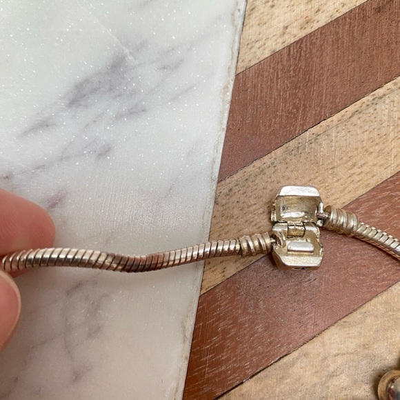 Pandora - Similar Authentic 925 Sterling Silver Necklace w/ Pram Stroller Charms - Picture 7 of 8